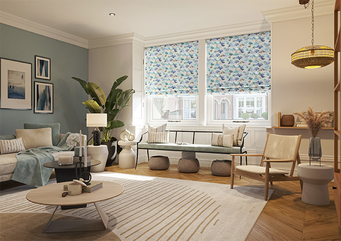 Palm Beach Faux Silk, Cool Water - Twist&Fit Roman Blind - Image 6